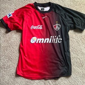 Nike Red and Black Soccer Jersey Dynamic Design